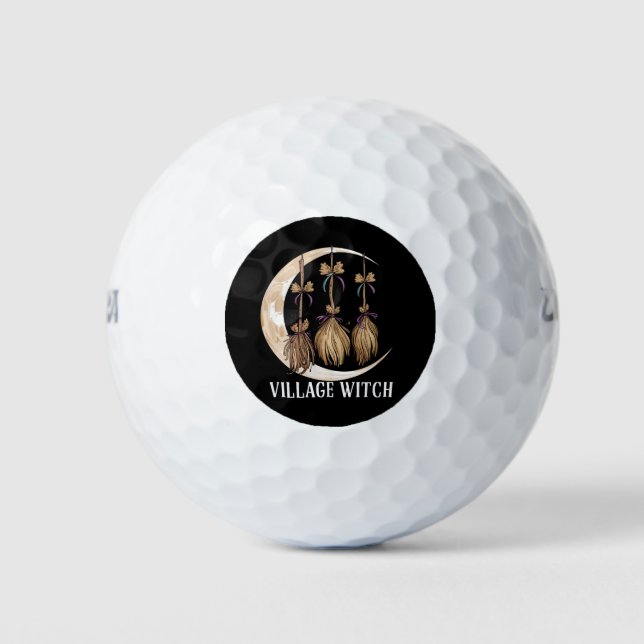 Village Witch Gothic Occult Wicca Pagan Nature Golf Balls (Front)
