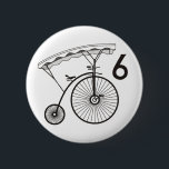 Villager 6 Badge<br><div class="desc">The definitive No. 6 badge. Clear redrawn image of the penny-farthing Village logo complete with spokes. The Prisoner's number is off to the side so as not to obscure the art.</div>