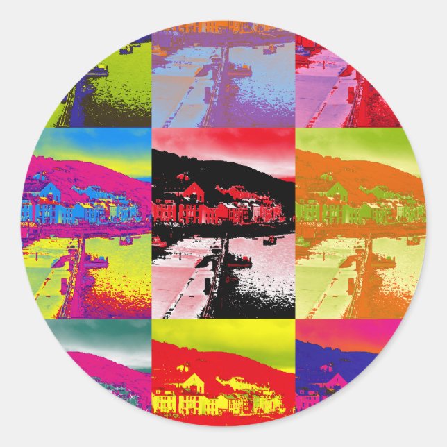 VILLAGES OF WALES CLASSIC ROUND STICKER (Front)