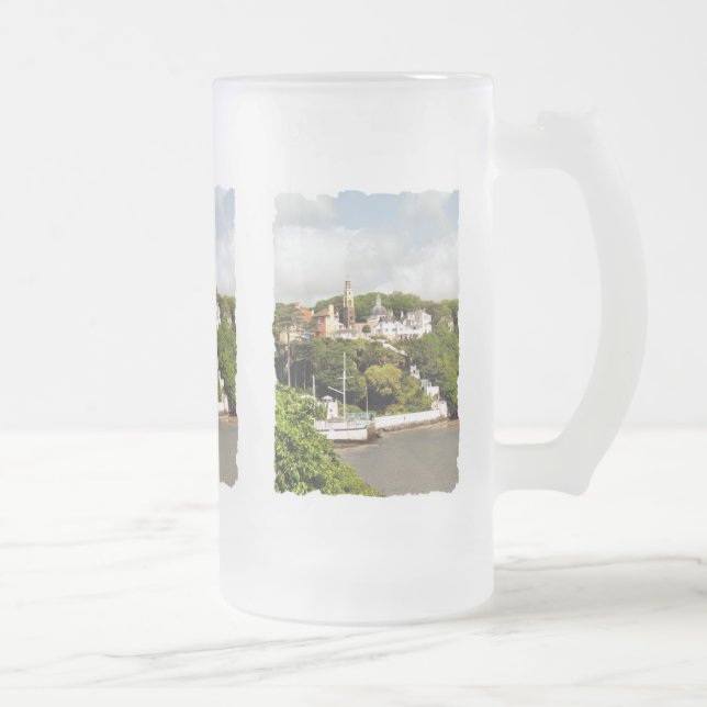 VILLAGES OF WALES FROSTED GLASS BEER MUG (Right)