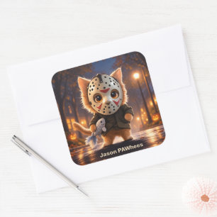 Villain Collection Cute Halloween Cat Square Sticker