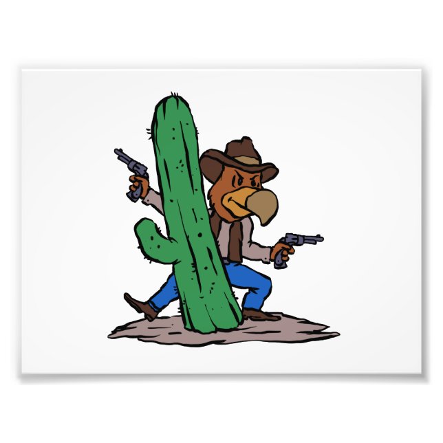 Villain Hawk cartoon | choose background colour Photo Print (Front)