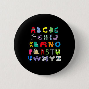 Villain Letter Abc Learning Boys Matching Evil Alp 6 Cm Round Badge