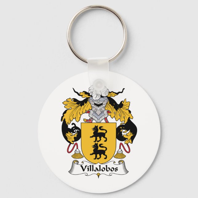 Villalobos Family Crest Key Ring (Front)