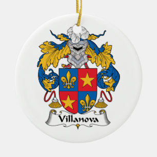 Villanova Family Crest Ceramic Tree Decoration