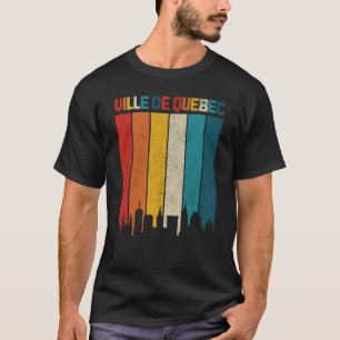 Ville De Quebec Skyline Vintage Retro Canada Canad T-Shirt
