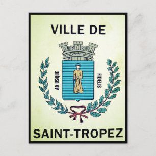 ville saint-tropez sign postcard