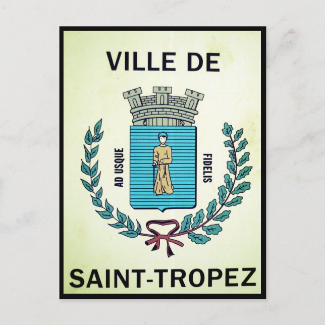 ville saint-tropez sign postcard (Front)