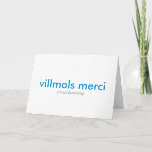 Villmols Merci Merci Beaucoup Thank You Card