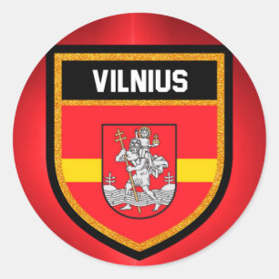 Vilnius Flag Classic Round Sticker
