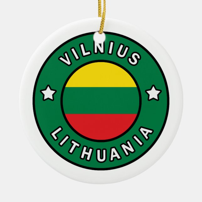 Vilnius Lithuania Ceramic Tree Decoration (Front)