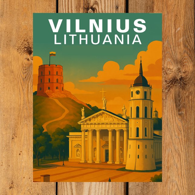 Vilnius, Lithuania Hilltop Brick Tower Travel Postcard (Vilnius, Lithuania Hilltop Brick Tower Travel Postcard)