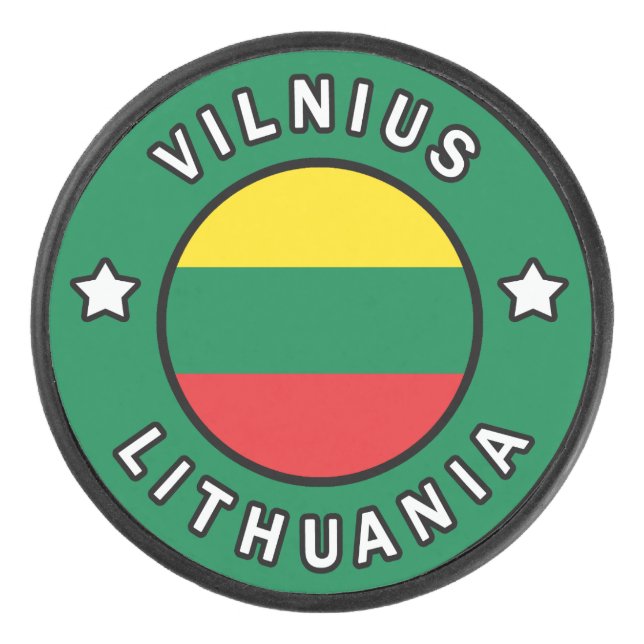 Vilnius Lithuania Hockey Puck (Front)