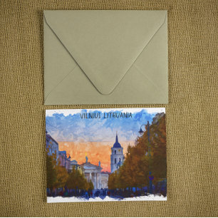 Vilnius Lithuania Panorama View Postcard