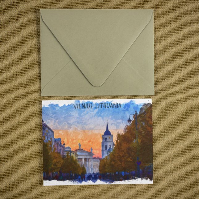 Vilnius Lithuania Panorama View Postcard (vilnius view postcard)