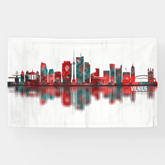 Vilnius Lithuania Skyline Banner (Horizontal)