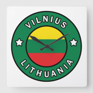 Vilnius Lithuania Square Wall Clock
