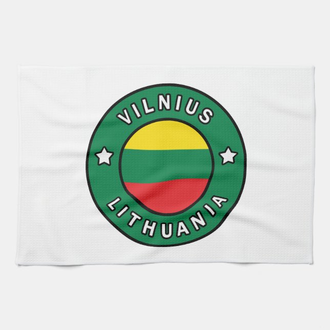 Vilnius Lithuania Tea Towel (Horizontal)