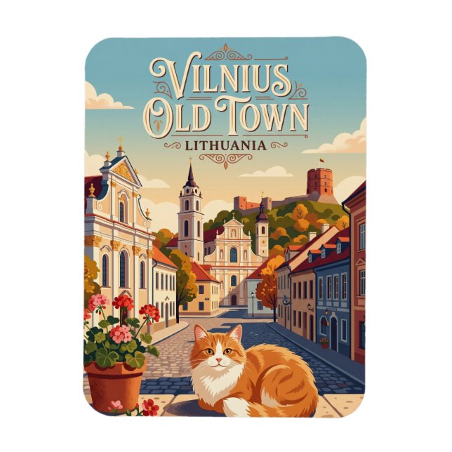 Vilnius Old Town Lithuania Magnet (Vertical)