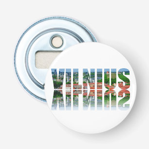 Vilnius text with reflection bottle opener