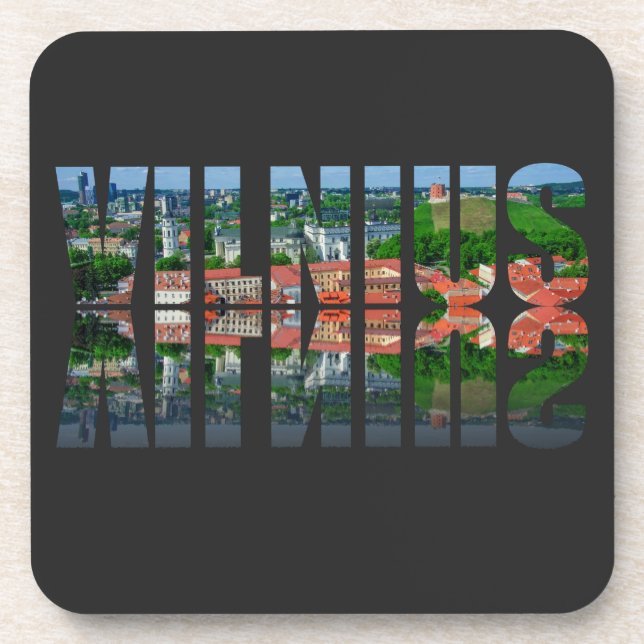 Vilnius text with reflection coaster (Front)