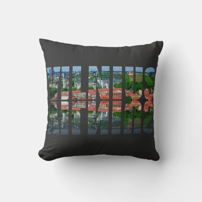 Vilnius text with reflection cushion (Front)