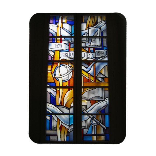 Vilnius Univ. Library Stained Glass - LITHUANIA - Magnet (Vertical)
