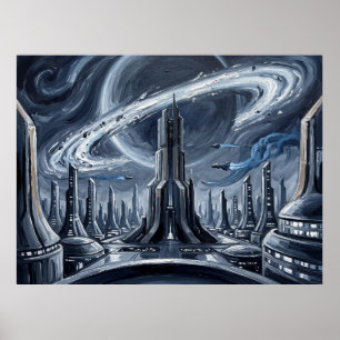 Viltrum Starry Night Comic Art Landscape Poster