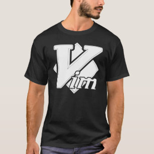 Vim Vi IMproved White Logo Script Text T-Shirt Cla