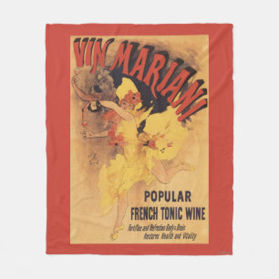 Vin Mariani Dancing Girl Pouring Wine Fleece Blanket