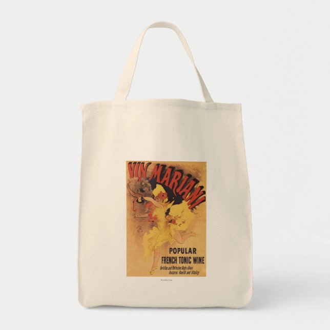 Vin Mariani Dancing Girl Pouring Wine Tote Bag (Front)
