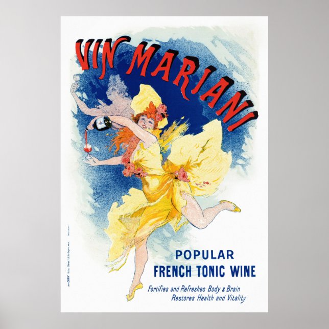 Vin Mariani France Vintage Travel Poster Restored (Front)