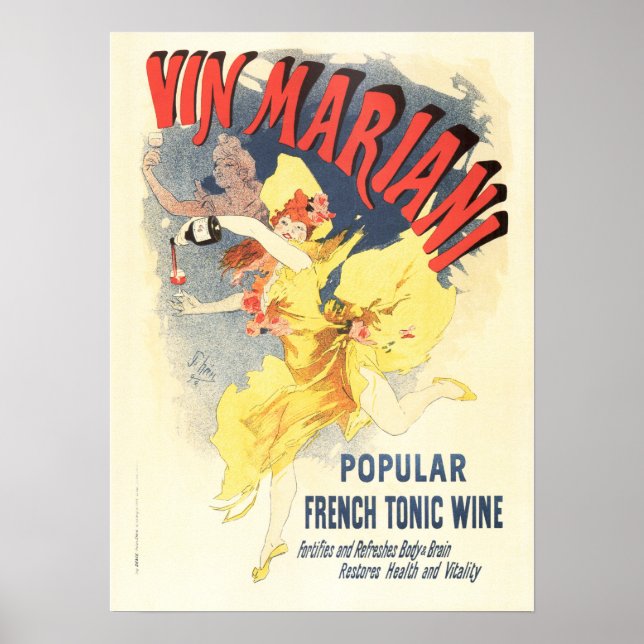 VIN MARIANI WINE Jules Cheret Vintage French Poster (Front)