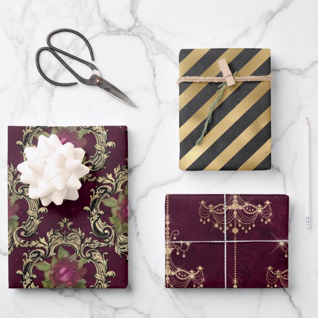 Vin Rouge French Red Wine Wrapping Paper Sheet (Front)