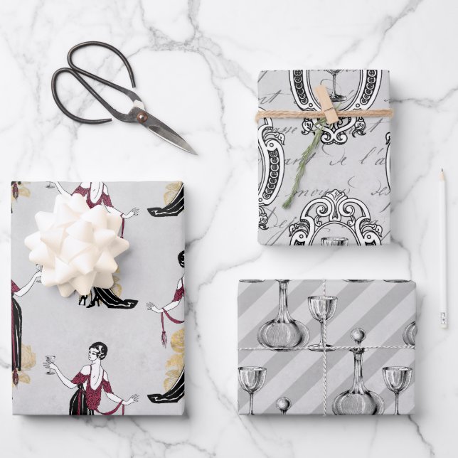 Vin Rouge French Wine Wrapping Paper Sheet (Front)