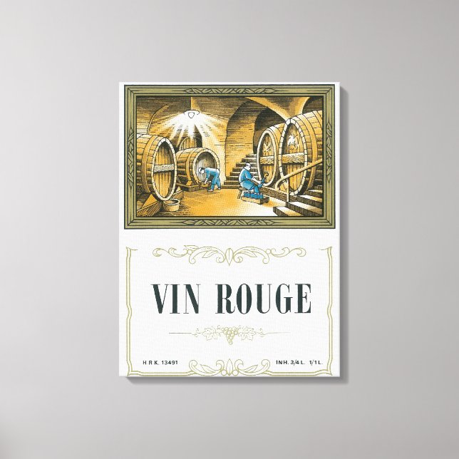 Vin Rouge Wine LabelEurope Canvas Print (Front)
