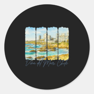 Vina Del Mar Chile Travel Brushstroke Vina Del Mar Classic Round Sticker