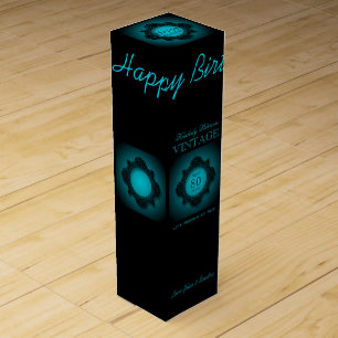 Vinatge 80th Birthday Party personalised Wine Box