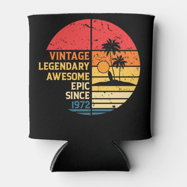 Vinatge Awesome Birthday 1972 Can Cooler (Front)