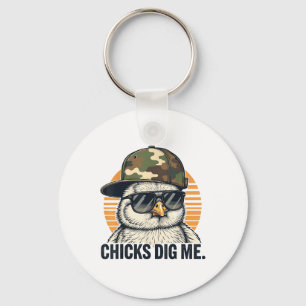 Vinatge Chicks Dig Me Easter Camo Toddler Boys Fun Key Ring