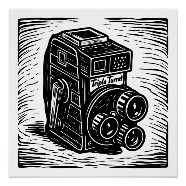 vinatge movie camera poster (Front)