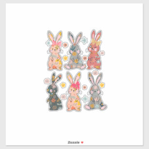 Vinatge Retro Bunny Floral Flower Rabbit Easter Da