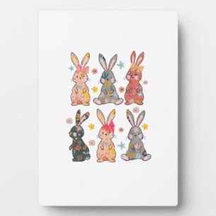 Vinatge Retro Bunny Floral Flower Rabbit Easter Da Plaque