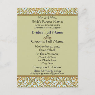 VinatgeTiffany on Grey Wedding Invitation Postcard