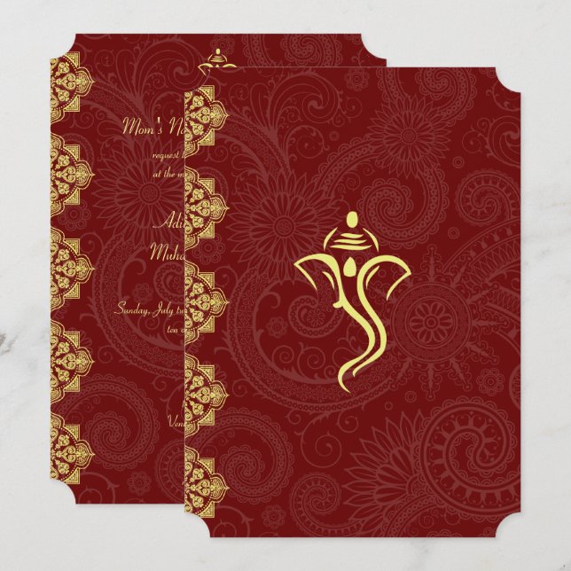 Vinayaka Wedding Invitations (Front/Back)