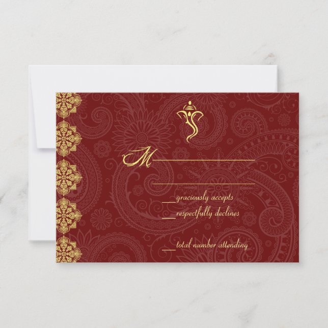 Vinayaka Wedding RSVP Cards (Front)