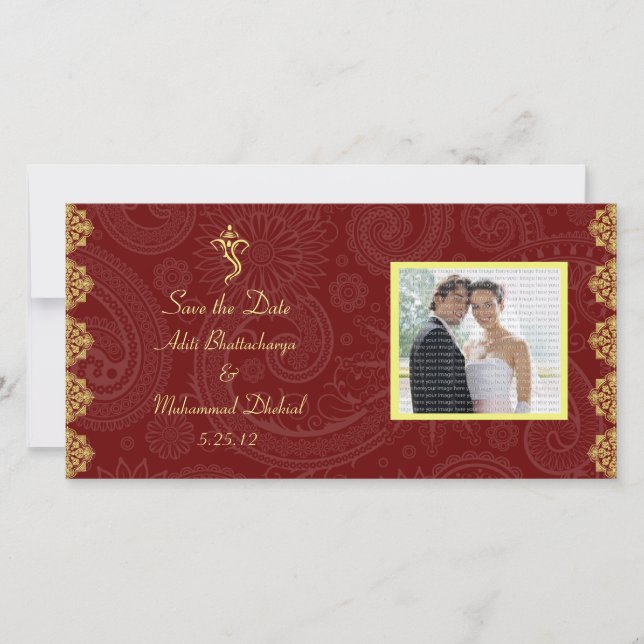Vinayaka Wedding Save the Date Photo Cards (Front)