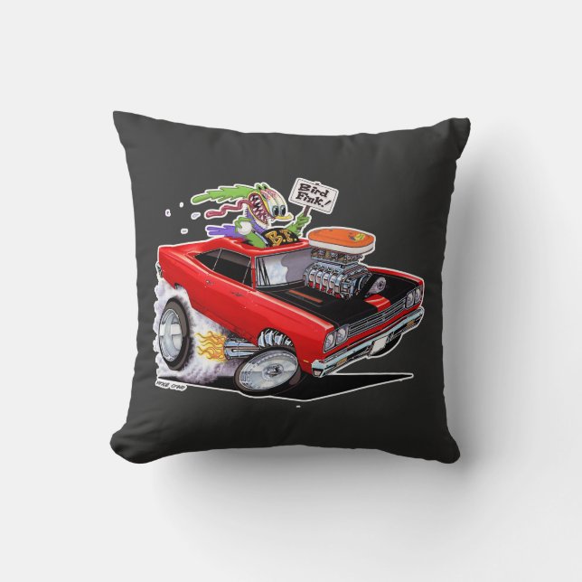 Vince Crain BIRD FINK 1969 red muscle car Cushion (Front)