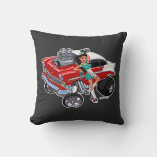 Vince Crains High Octane Art, "FAST FOOD" 56 chevy Cushion