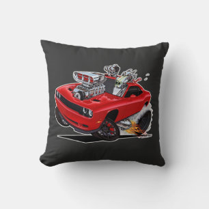 Vince Crains High Octane Art, Red hot Hell Cat Cushion